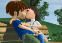 animated kissing couple